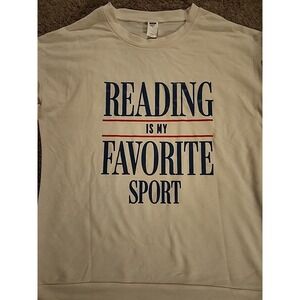 "Reading Is My Favorite Sport" Lightweight Sweatshirt Medium Teacher Librarian